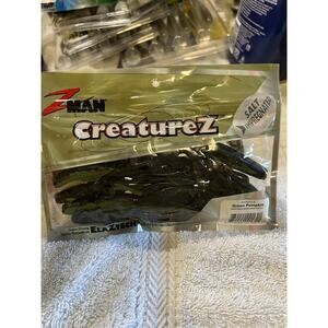 Z-Man CreatureZ 4” Green Pumpkin Soft Plastic Creature Bait ElaZtech NEW